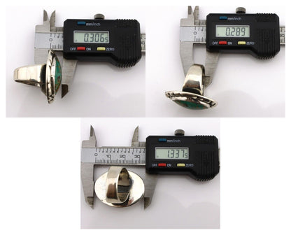 Men's Navajo Ring 925 Silver Kingman Turquoise Native Artist Signed C Montoya