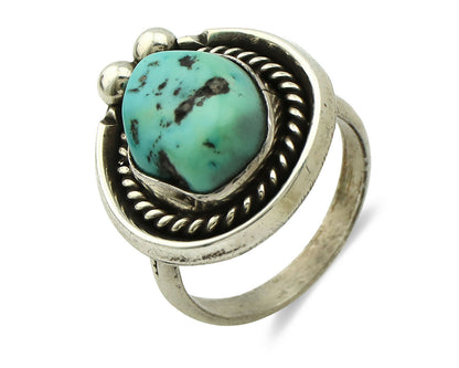 Navajo Ring .925 Silver Blue Turquoise Native American Artist C.80's