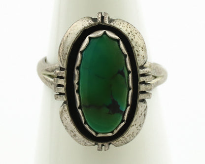 Navajo Ring .925 Silver Turquoise Mountain Native American Artist C.1980's