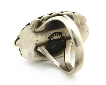 Navajo Ring .925 Silver Royston Turquoise Signed Apache Manufacturing C80s