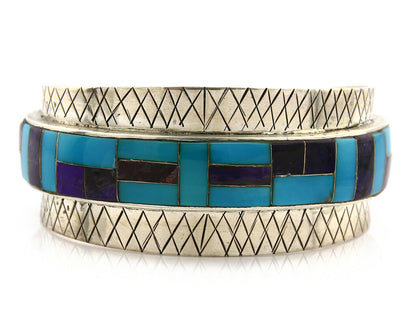 Navajo Bracelet .925 Silver Lapis Amethyst Turquoise C.80's