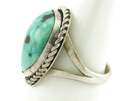 Navajo Ring 925 Silver Natural Mined Turquoise Native Signed N C.80's