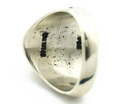 Navajo Ring .925 Silver Morenci Southwest Turquoise Native Artist C.80's