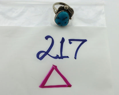 Navajo Ring .925 Silver Natural Blue Mined Southwest Turquoise Native Artist C80