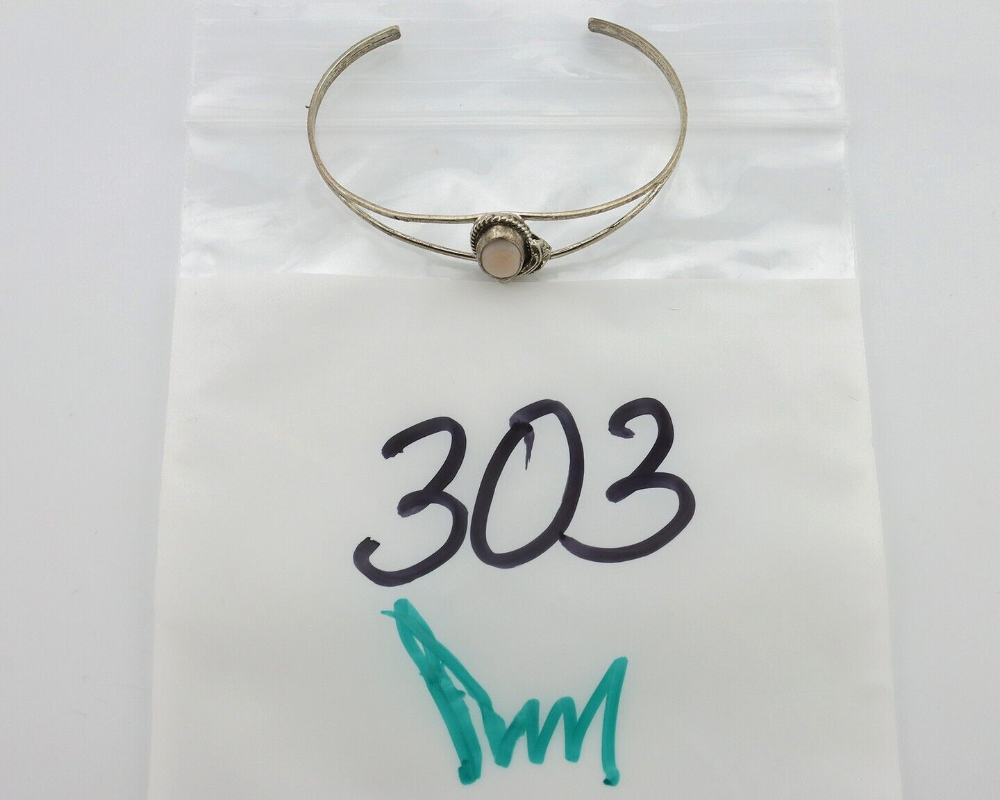 Women's Navajo Bracelet 925 Silver Natural Pink Mussel Native American C.80's