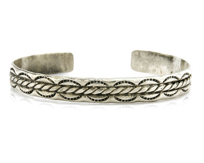 Small Women's Navajo Bracelet .925 Silver Handmade Cuff Signed Montoya C.1980's