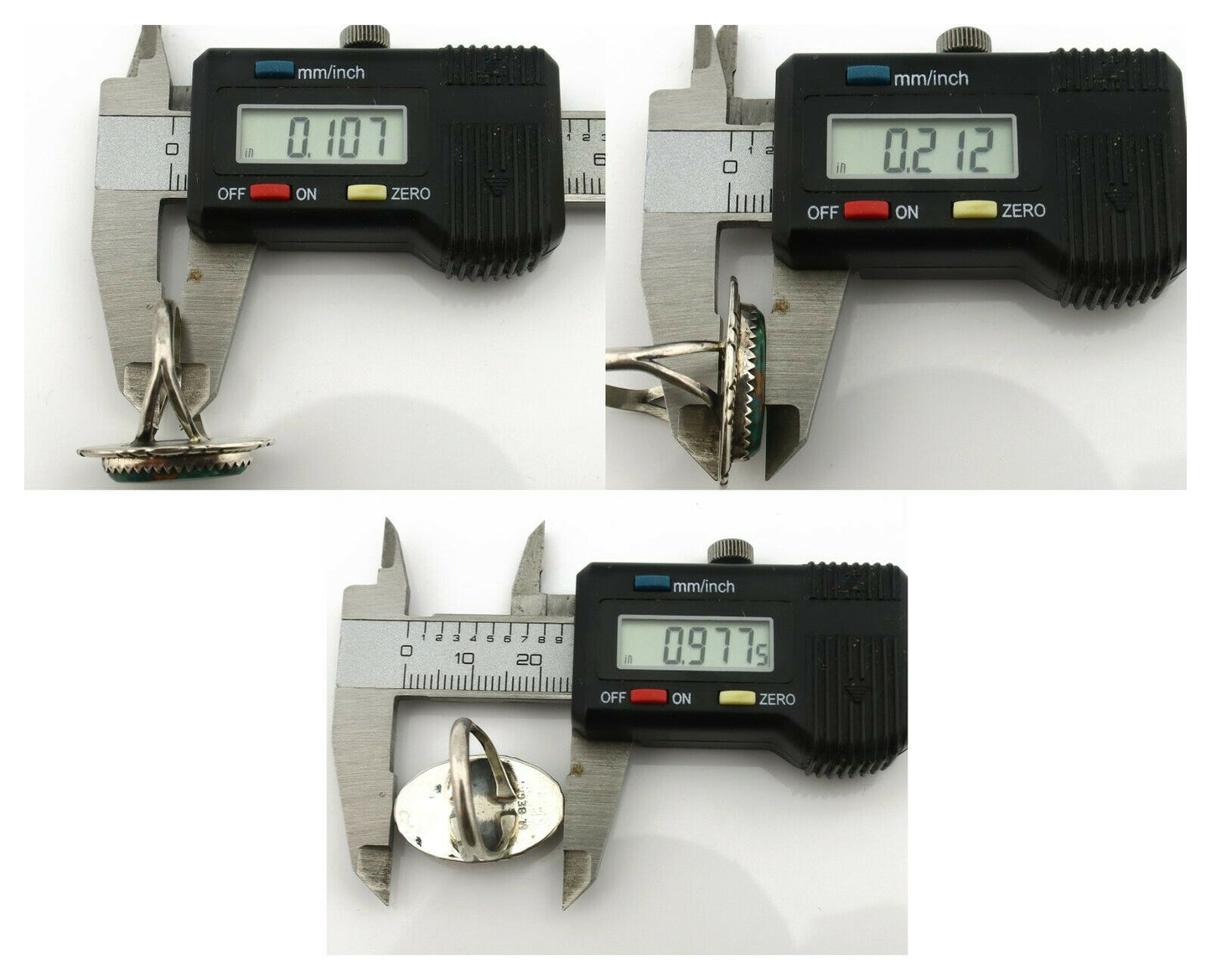 Navajo Ring .925 Silver Turquoise Mountain Signed M Begay C.80's