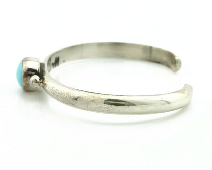 Navajo Bracelet .925 Silver Blue Turquoise Native American Artist C.80's