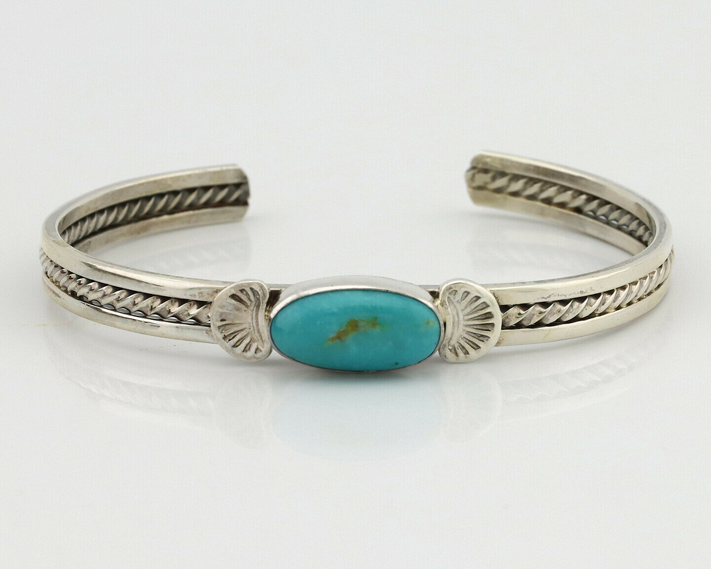 Women's Navajo .925 Silver Kingman Turquoise Artist Inca MFG Circa 1990's