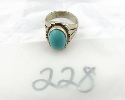Navajo Ring .925 Silver Turquoise Native American Artist C.80's