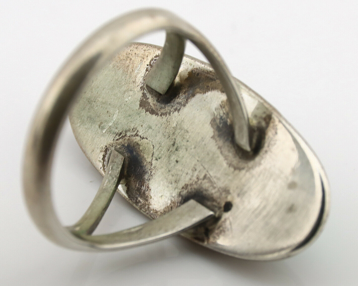 Navajo Ring .925 Silver Green Turquoise Native American Artist C.1980's