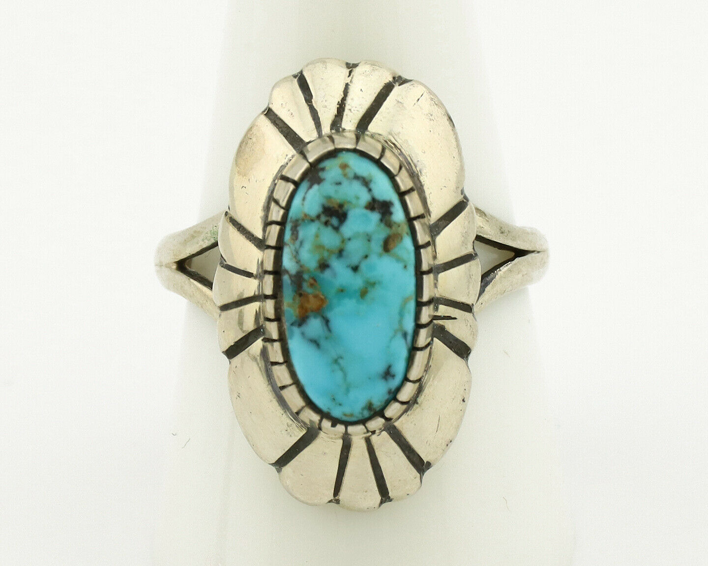 Navajo Ring .925 Silver Arizona Turquoise Signed M Montoya C.80's