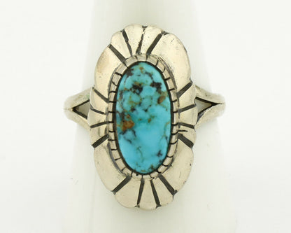 Navajo Ring .925 Silver Arizona Turquoise Signed M Montoya C.80's