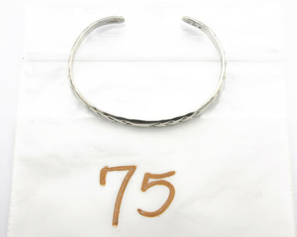 Navajo Bracelet .925 Silver Hand Stamped Arrow Head Artist Montoya C.80's