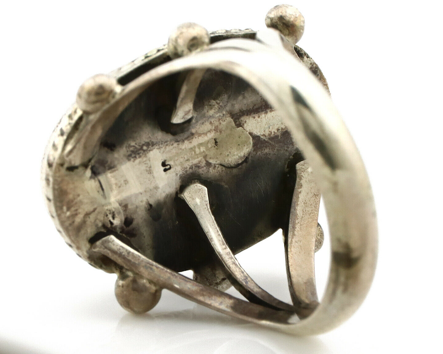 Navajo Ring .925 Silver Blue Southwest Turquoise Native American Artist C80s