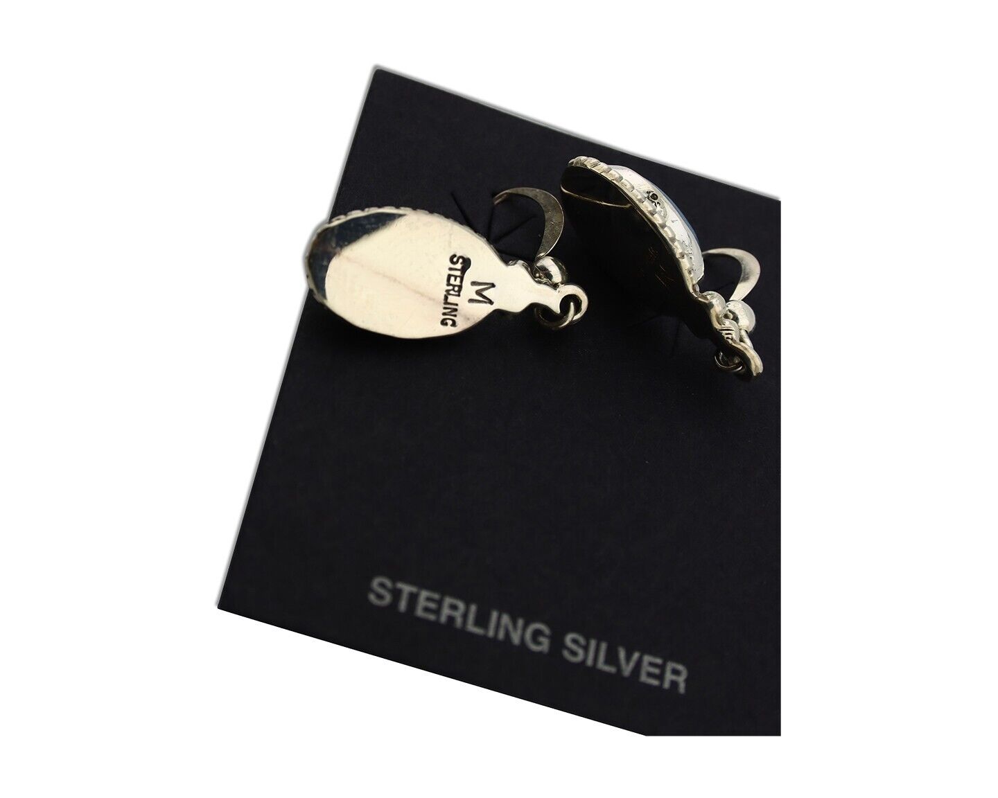 Navajo Earrings 925 Silver Natural Royal Blue Lapis Native American Artist C90s