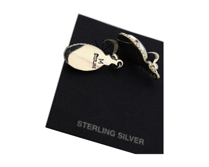 Navajo Earrings 925 Silver Natural Royal Blue Lapis Native American Artist C90s