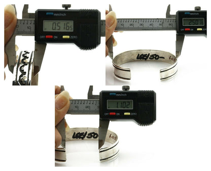 Navajo Bracelet .925 Silver Handmade Overlay Style Signed Tommy Billy Cuff C80s