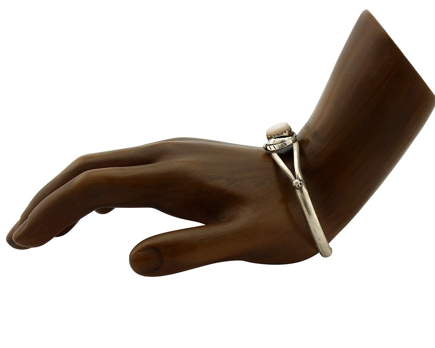 Women's Navajo Bracelet 925 Silver Natural Pink Mussel Native American C.80's