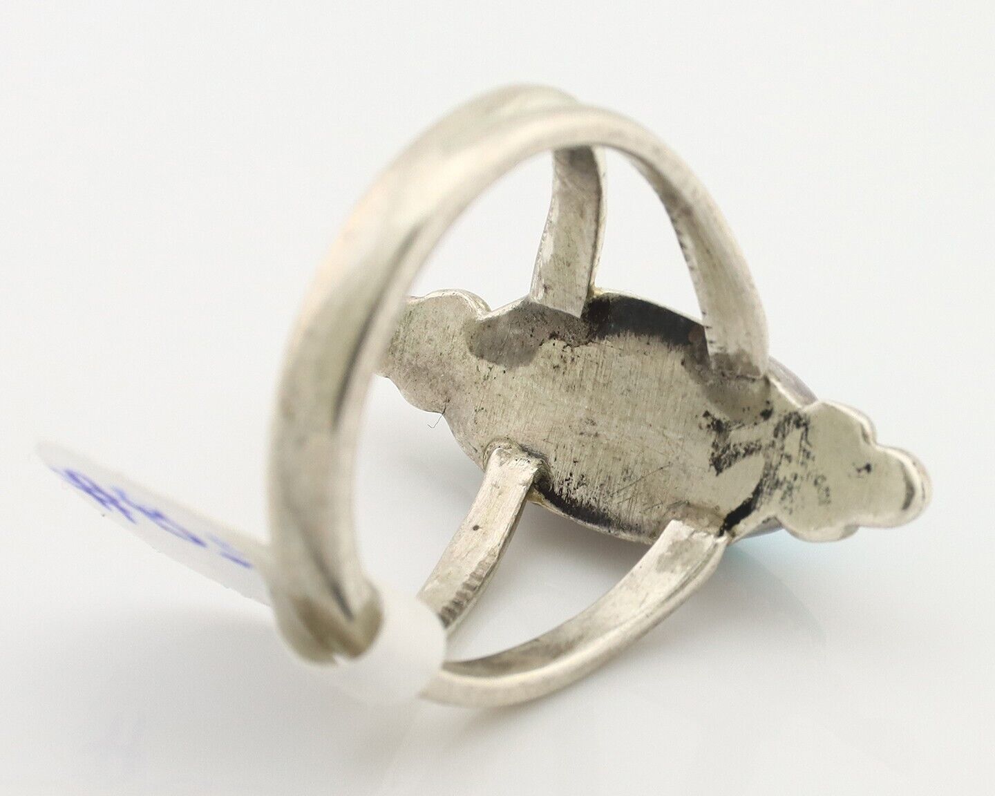 Navajo Ring .925 Silver Bisbee Turquoise Native American Artist C.80's