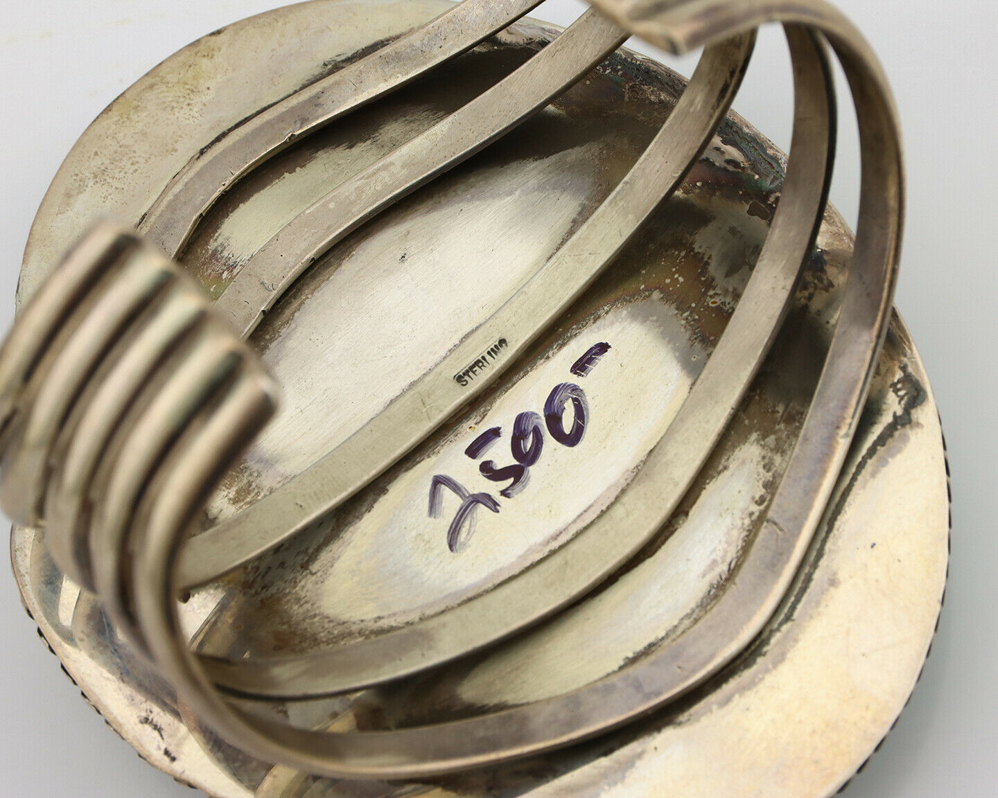 Women's Navajo .925 Silver Kingman Turquoise Native American Artist C.80's