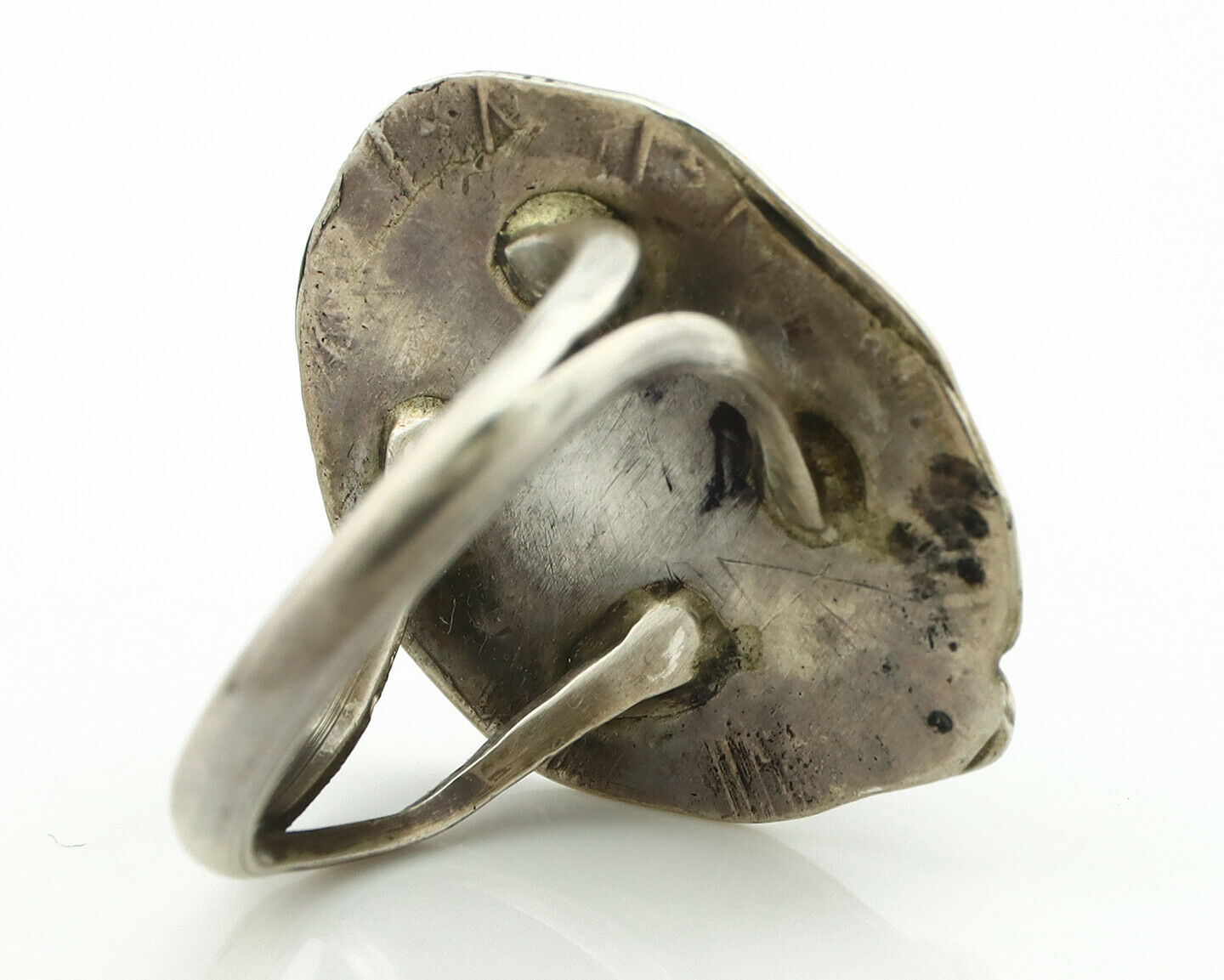 Navajo Ring .925 Silver Blue Turquoise Native American Artist C.80's