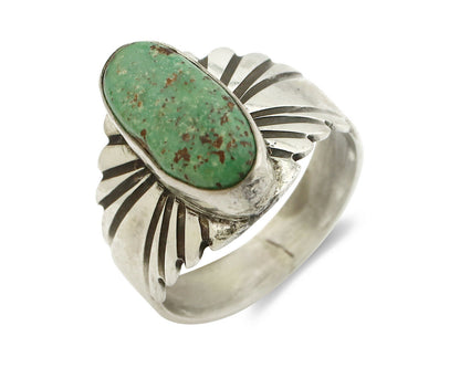 Navajo Ring .925 Silver Blue Green Arizona Turquoise Artist Signed Apache C.80's