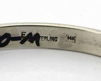 Navajo Bracelet SOLID .925 Silver & 12K Gold Filled Signed E Cuff C.80's