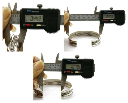 Women's Navajo Bracelet .925 Silver Handmade Cuff Native American Artist C.1980s