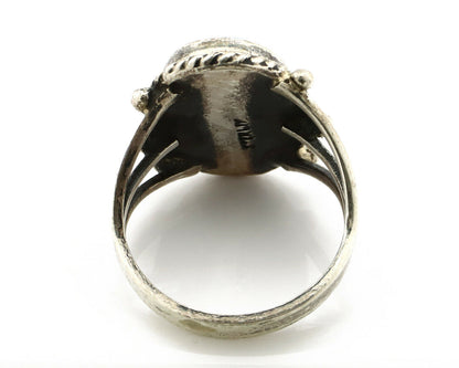 Navajo Ring .925 Silver Morenci Turquoise Native American Artist C80s