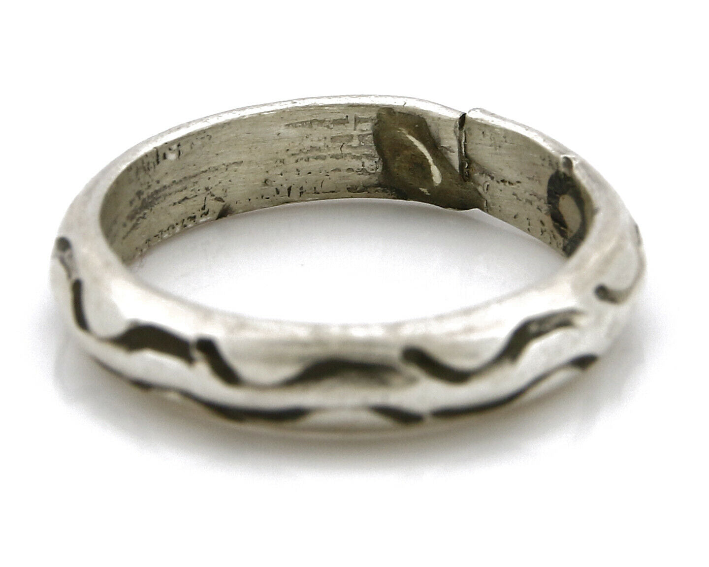 Women's Navajo Ring .925 SOLID Silver Hand Stamped Circa 1980's