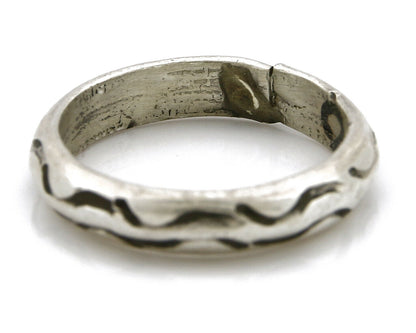 Women's Navajo Ring .925 SOLID Silver Hand Stamped Circa 1980's