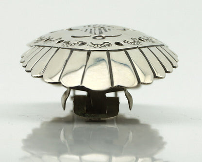Navajo Hair Clip Barrette .925 Silver Hand Stamped Artist C Montoya C80s