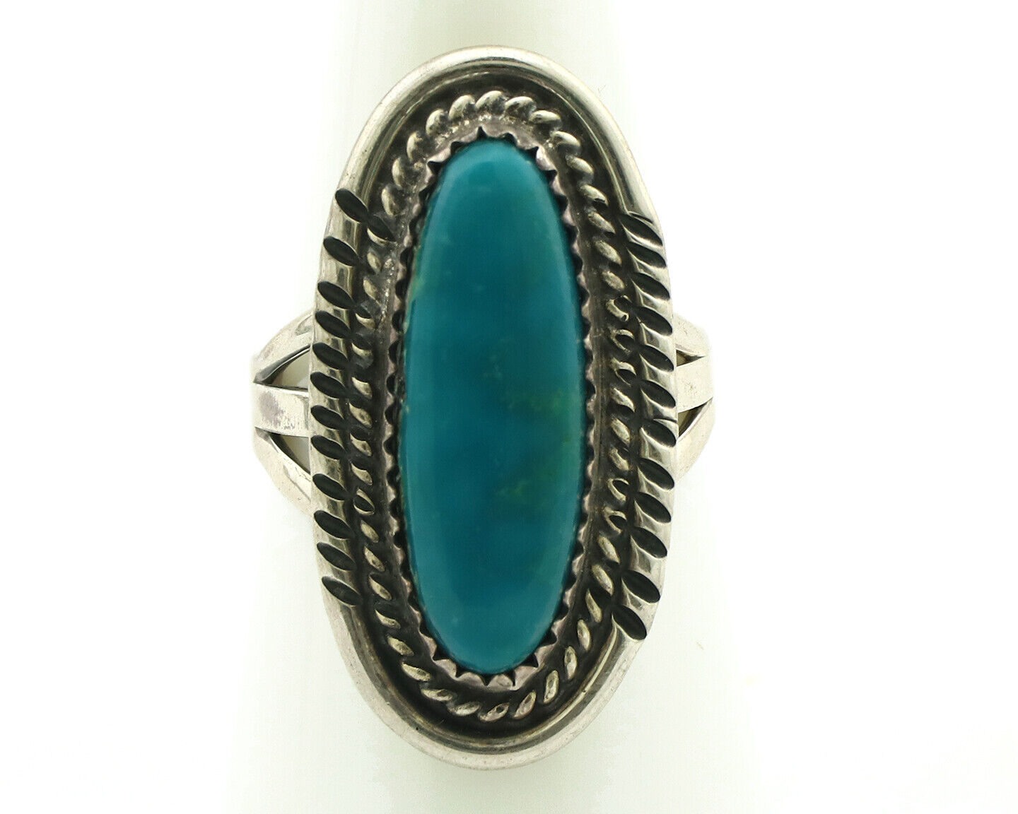 Navajo Ring 925 Silver Southwest Blue Turquoise Artist Signed Begay C.80's