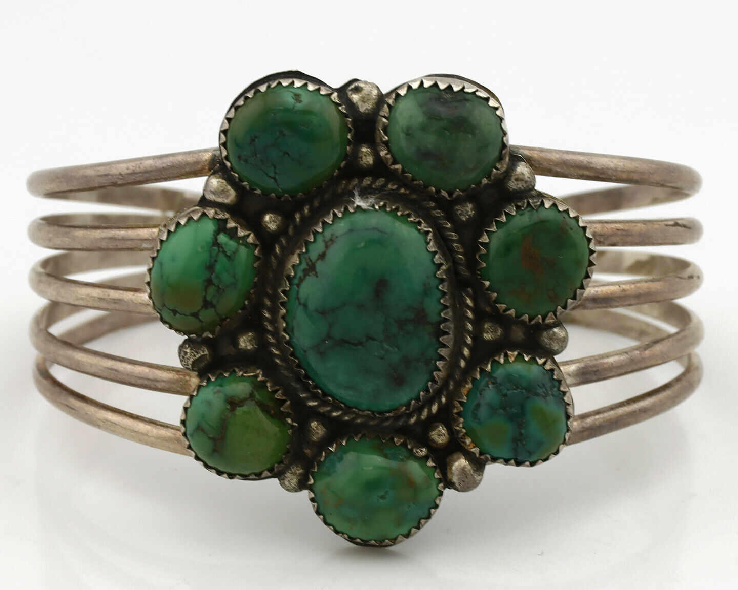 Navajo Bracelet .925 Silver Royston Turquoise Native American Artist C.80's