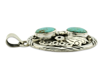 Navajo Necklace .925 Silver Kingman Turquoise Native American C.80's
