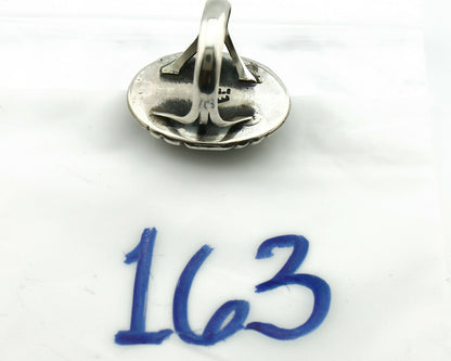 Navajo Ring .925 Silver Natural Green Turquoise Signed Apache C.80's