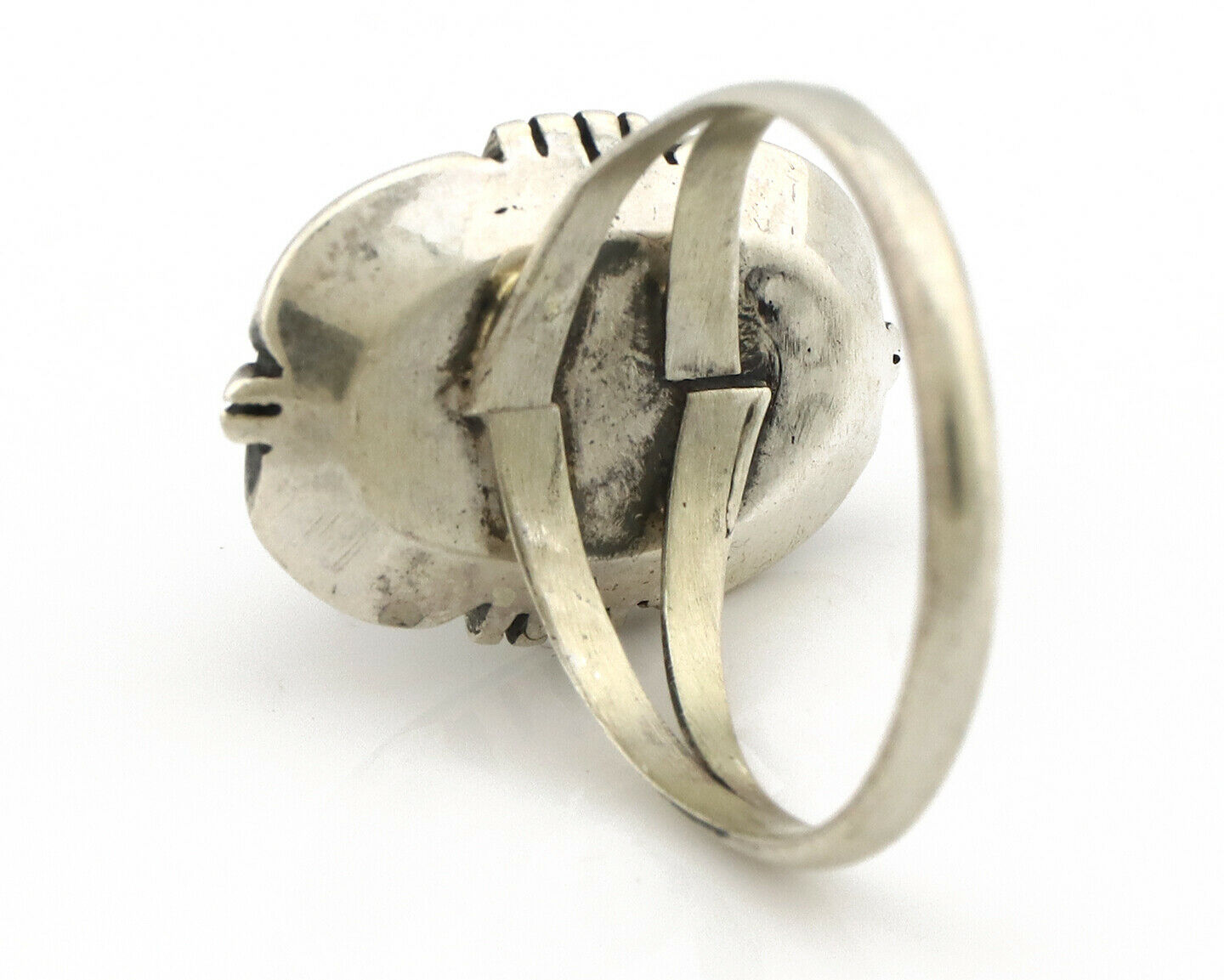 Navajo Ring .925 Silver Kingman Turquoise Handmade Native American Artist C.80's