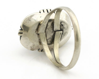 Navajo Ring .925 Silver Kingman Turquoise Handmade Native American Artist C.80's