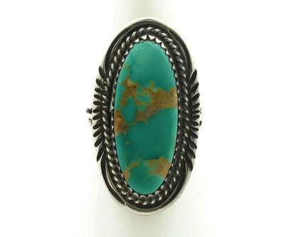 Navajo Ring 925 Silver Natural Blue Turquoise Artist Signed USA C.80's