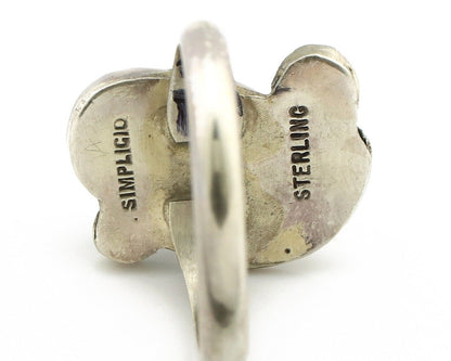 Zuni Ring 925 Silver Natural Mined Blue Turquoise Artist Signed Simplicio C.80's