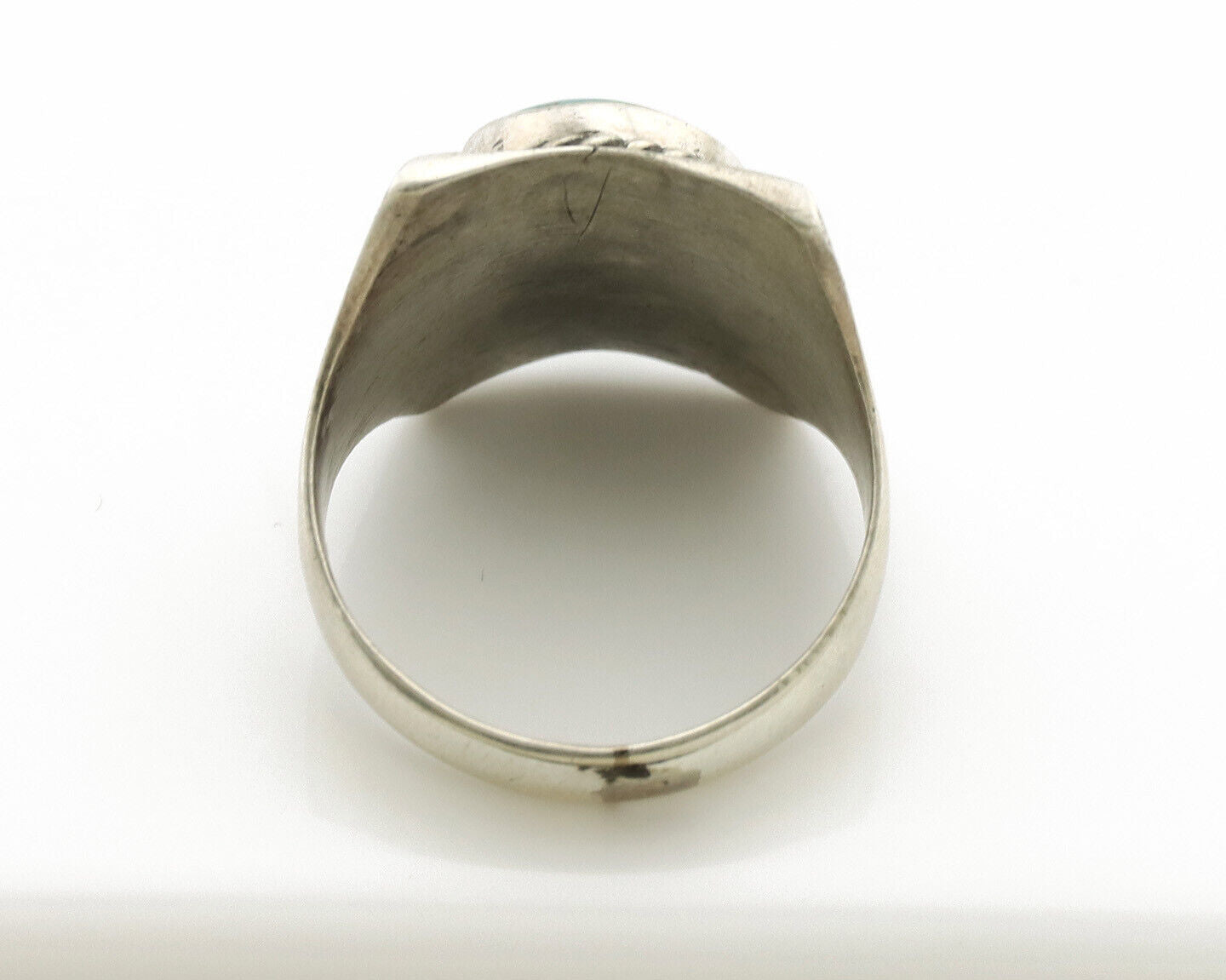 Navajo Ring .925 Silver Natural Turquoise Handmade Native American Artist C.80s