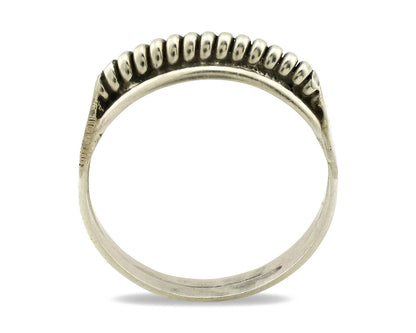 Navajo Ring .925 Silver Size 6.75 Handmade Native American Artist C.1980s