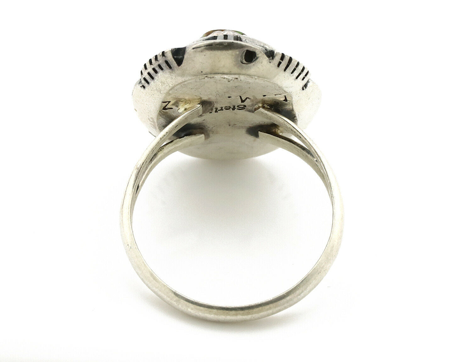 Navajo Ring .925 Silver Royston Turquoise Artist Signed L. M. Nez C80s