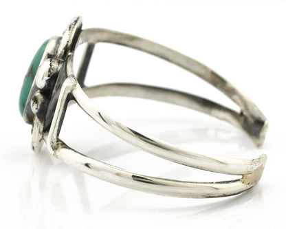 Navajo Bracelet .925 Silver Gober Turquoise Artist Signed C Montoya 80's