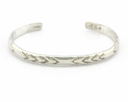 Navajo Bracelet .925 Silver Hand Stamped Arrow Head Artist Montoya C.80's