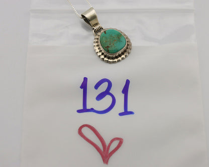 Navajo Necklace .925 Silver Kingman Turquoise Native American Signed C.1980's