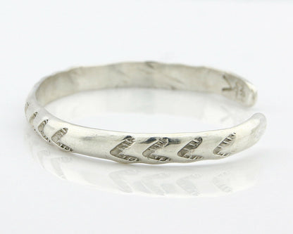 Navajo Bracelet .925 Silver Hand Stamped Arrow Head Artist I Montoya C.80's
