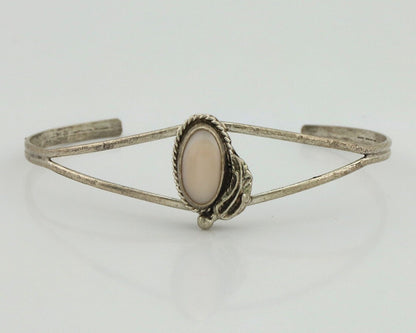 Women's Navajo Bracelet 925 Silver Natural Pink Mussel Native American C.80's