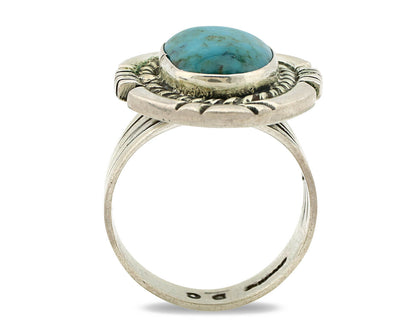 Navajo Ring .925 Silver Turquoise Mountain Artist William Denetdale C.80's